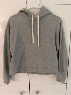 Everlane Women's Cropped Gray Hoodie Sweater - Casual Pullover Size XS